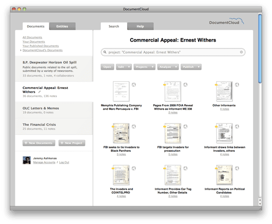 DocumentCloud Workspace